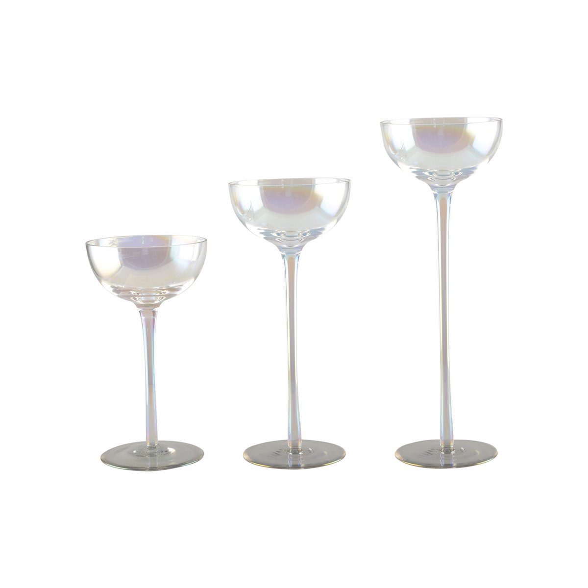 Lot of 3 glass pearly candle holder - CozyVibe.eu